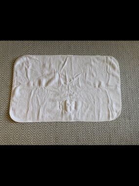 Weezie Monogrammed White Bath Mat with Absorbent Cotton, ‘KGB’